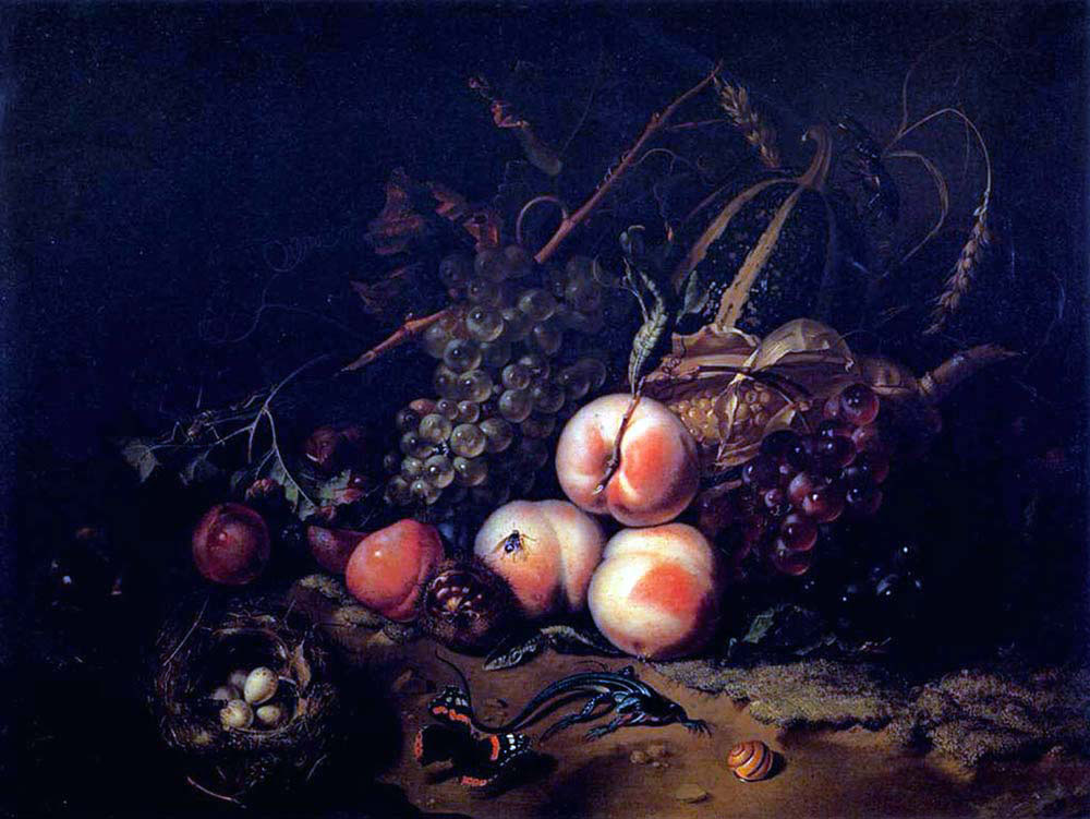 Still Life with ffruit and Insects